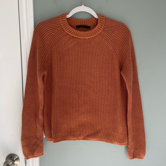 Jenni Kayne 100% Cotton Canyon Orange Fisherman Knit Pullover Sweater - Picture 4 of 16